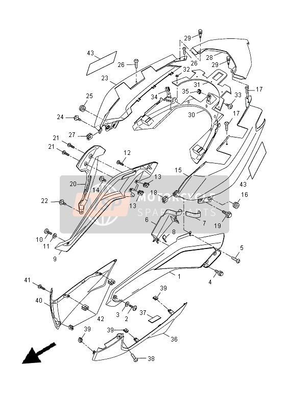 Yamaha YP400R 2015 SEITLICHE ABDECKUNG für ein 2015 Yamaha YP400R